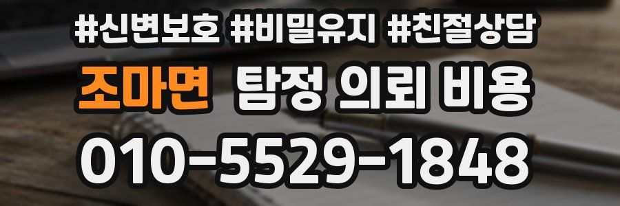조마면 탐정 의뢰 비용
