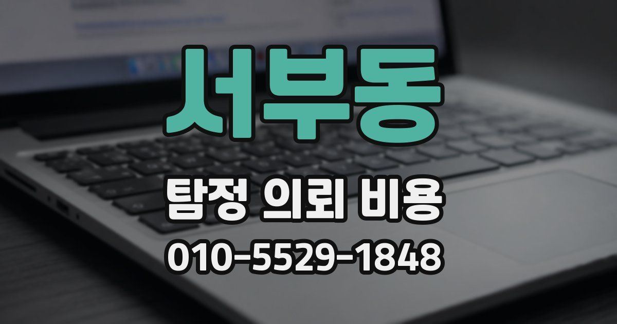 서부동 탐정 의뢰 비용