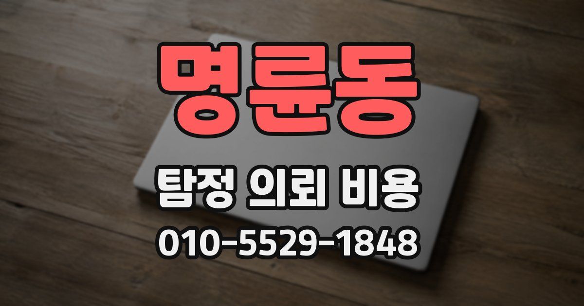 명륜동 탐정 의뢰 비용