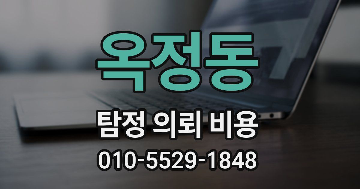옥정동 탐정 의뢰 비용