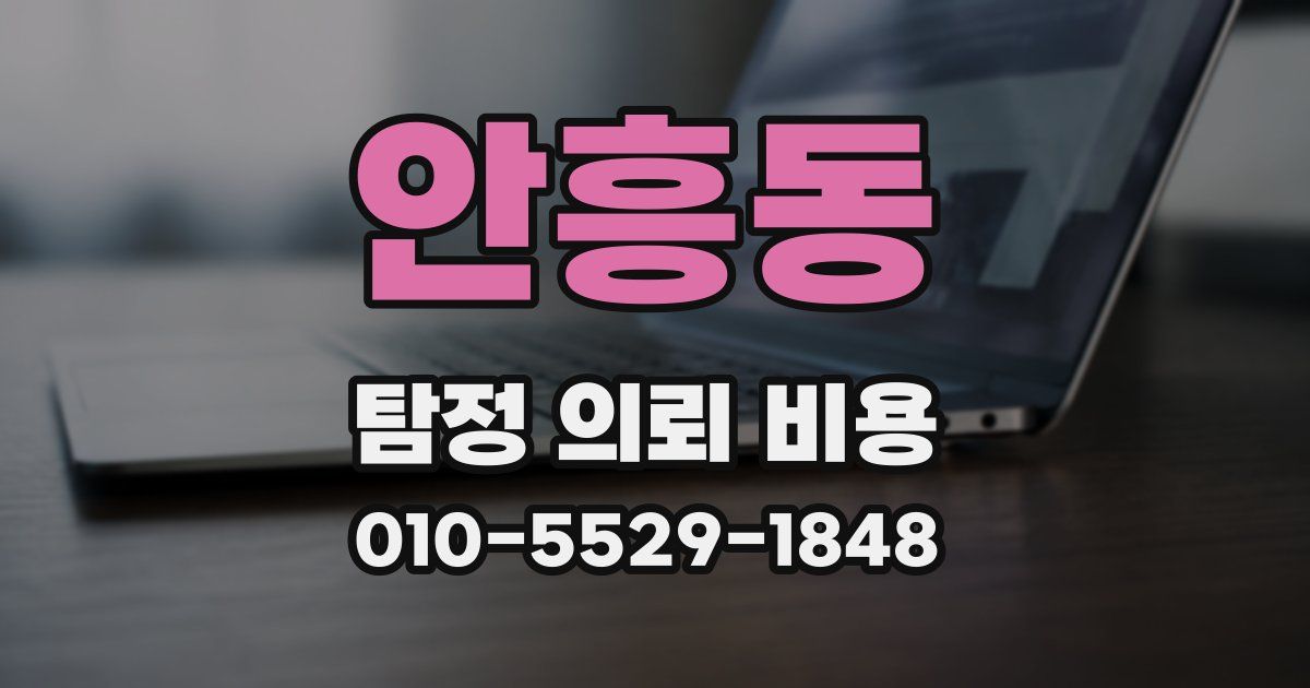 안흥동 탐정 의뢰 비용