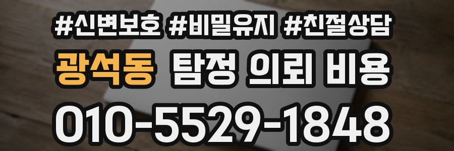 광석동 탐정 의뢰 비용