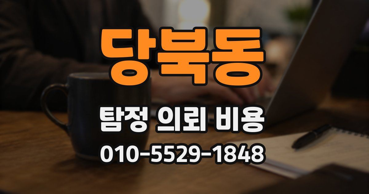 당북동 탐정 의뢰 비용