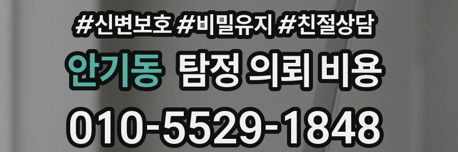 안기동 탐정 의뢰 비용