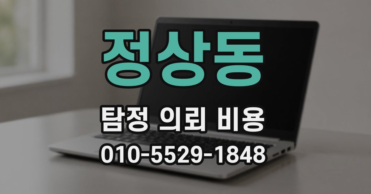 정상동 탐정 의뢰 비용