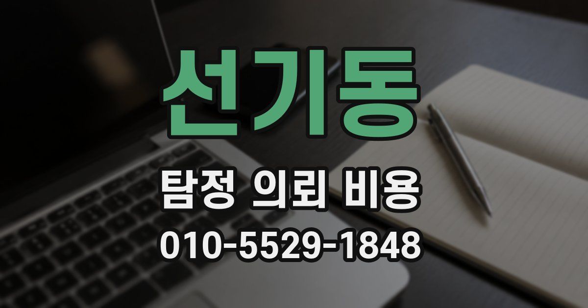 선기동 탐정 의뢰 비용