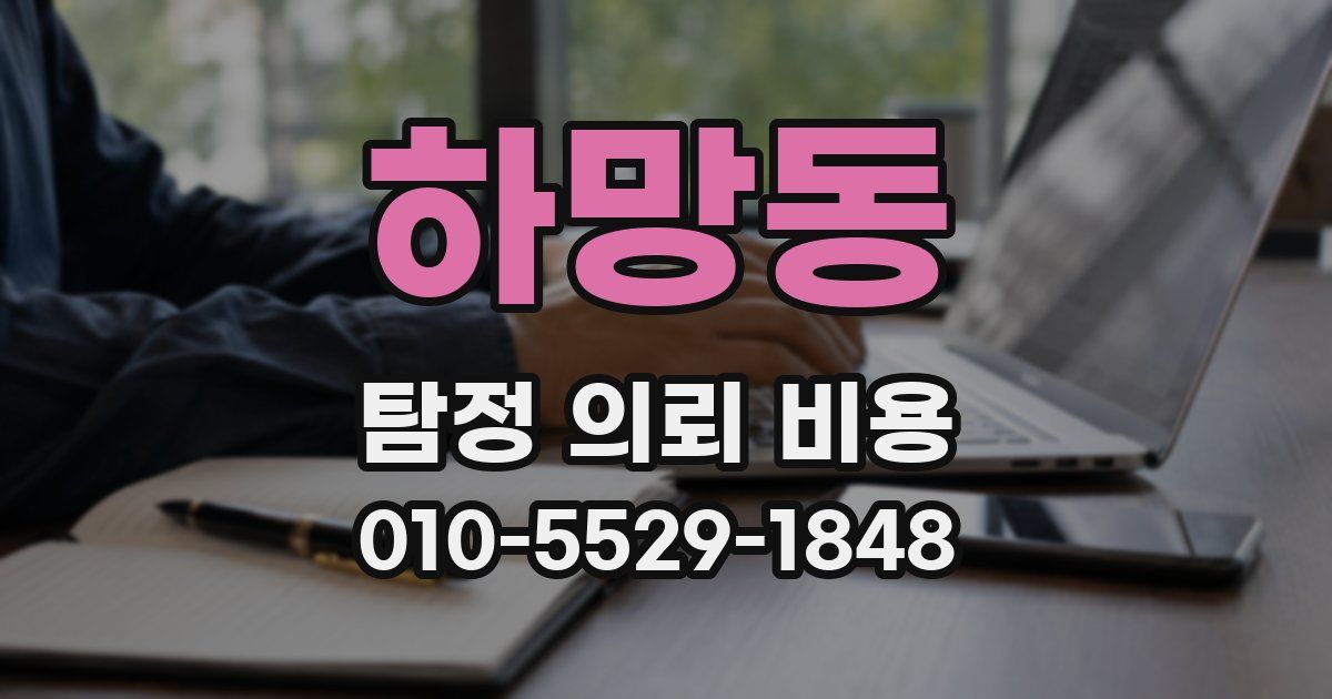 하망동 탐정 의뢰 비용
