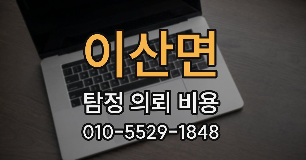 이산면 탐정 의뢰 비용