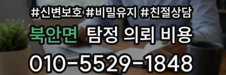 북안면 탐정 의뢰 비용