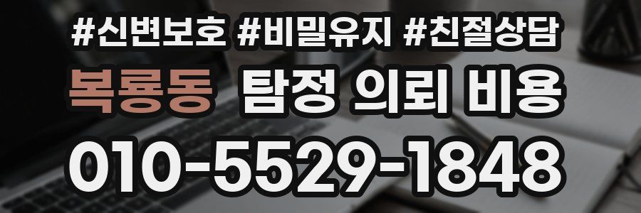 복룡동 탐정 의뢰 비용