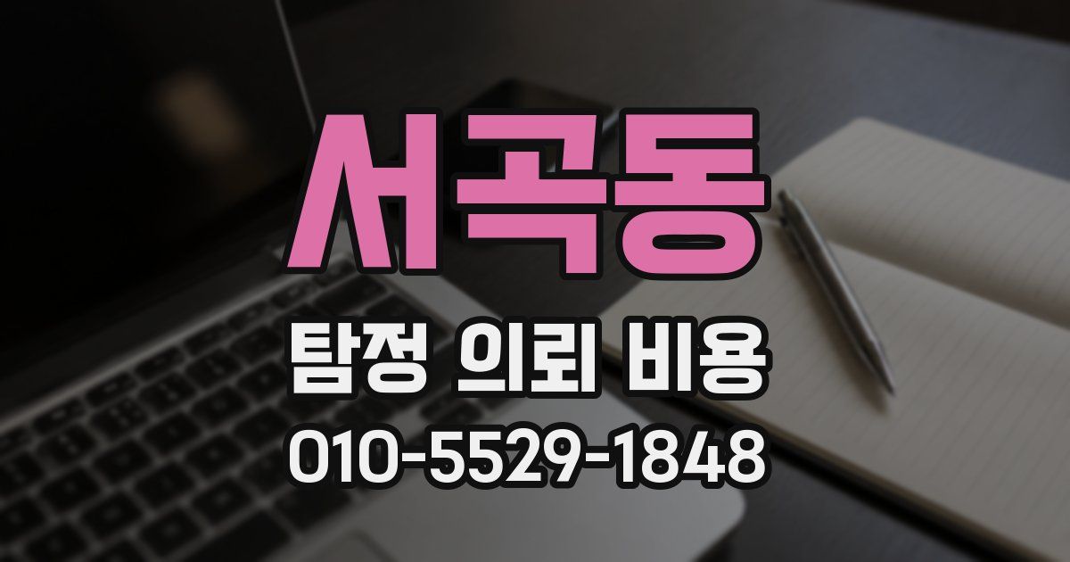 서곡동 탐정 의뢰 비용