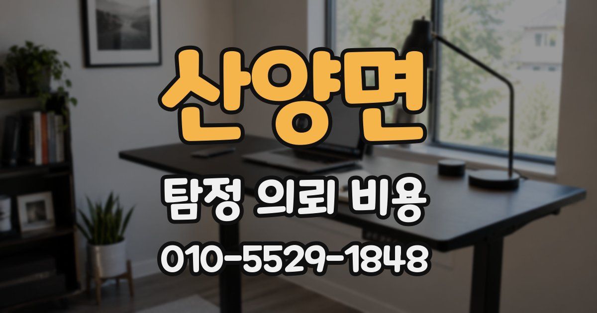 산양면 탐정 의뢰 비용