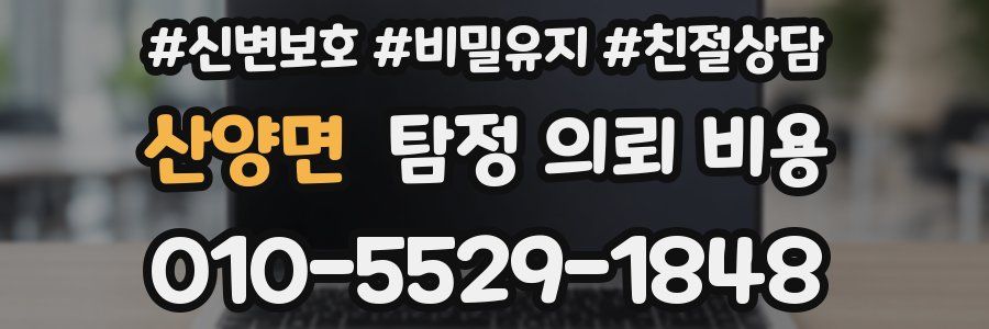 산양면 탐정 의뢰 비용