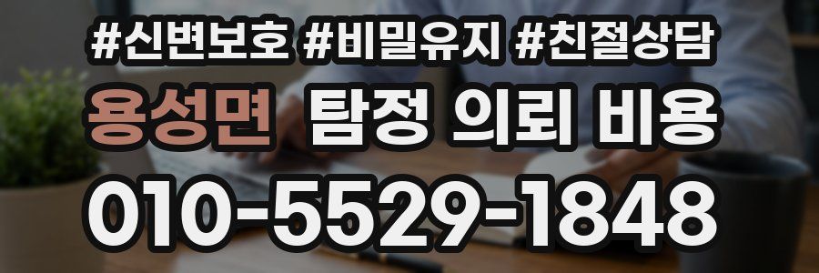용성면 탐정 의뢰 비용