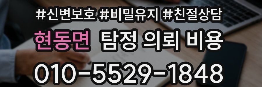 현동면 탐정 의뢰 비용