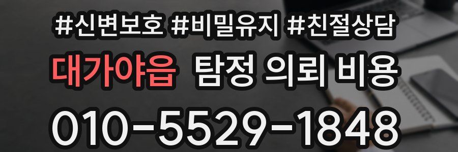 대가야읍 탐정 의뢰 비용