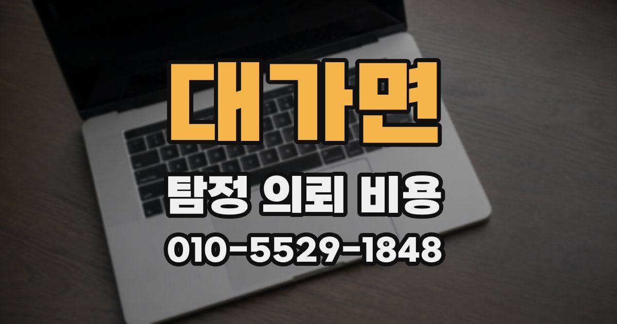 대가면 탐정 의뢰 비용