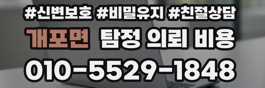 개포면 탐정 의뢰 비용