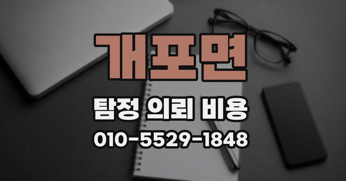 개포면 탐정 의뢰 비용
