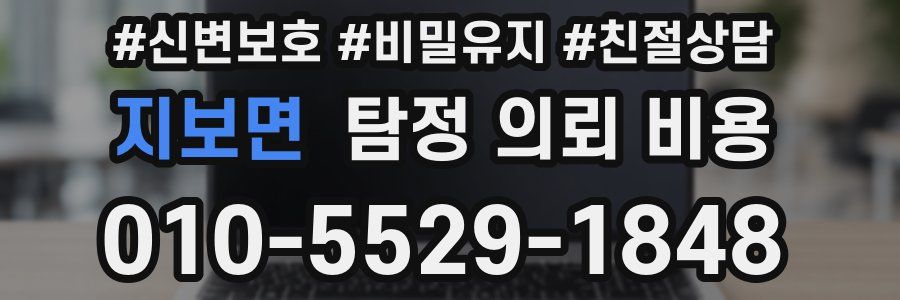 지보면 탐정 의뢰 비용