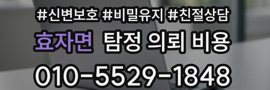 효자면 탐정 의뢰 비용