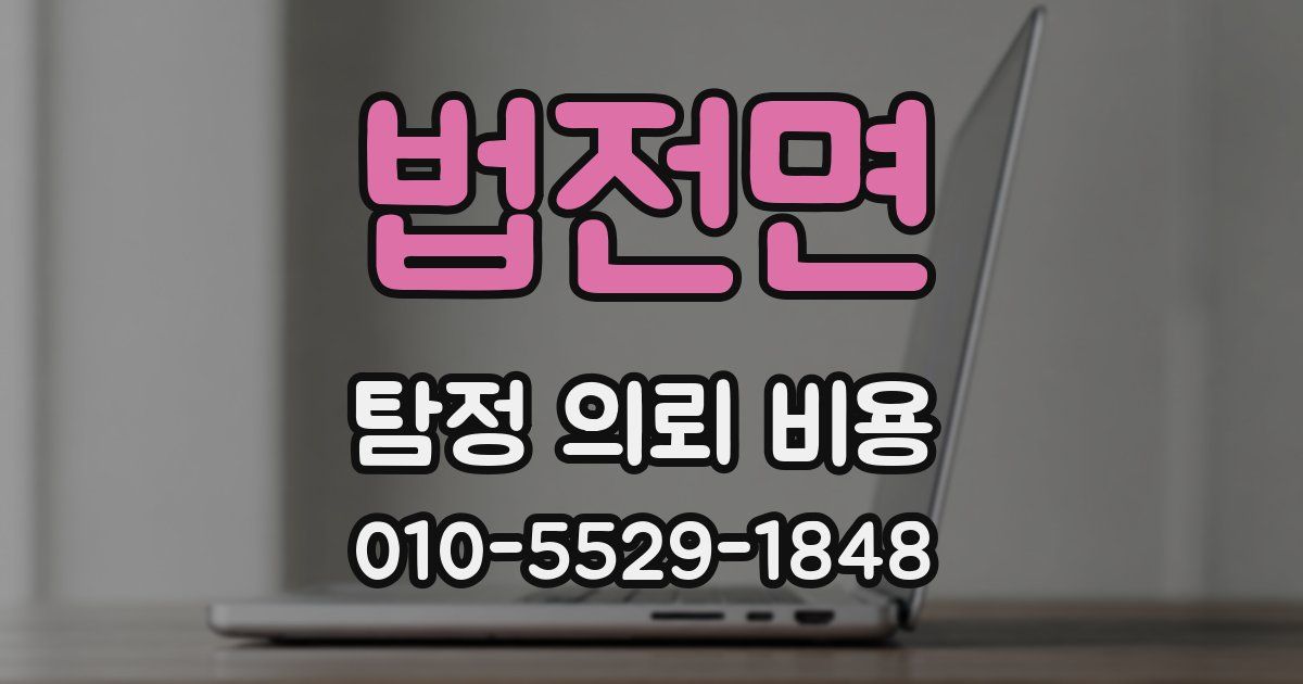 법전면 탐정 의뢰 비용