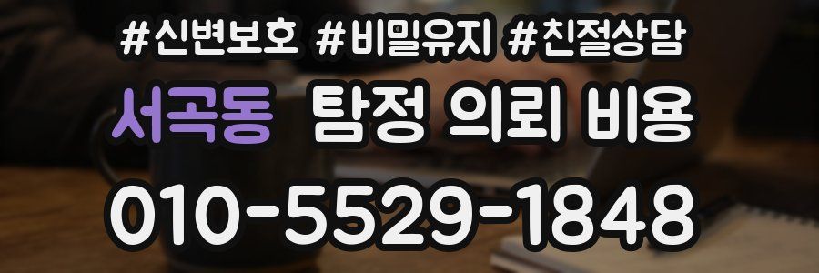 서곡동 탐정 의뢰 비용