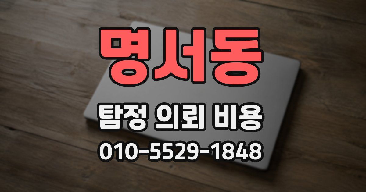 명서동 탐정 의뢰 비용