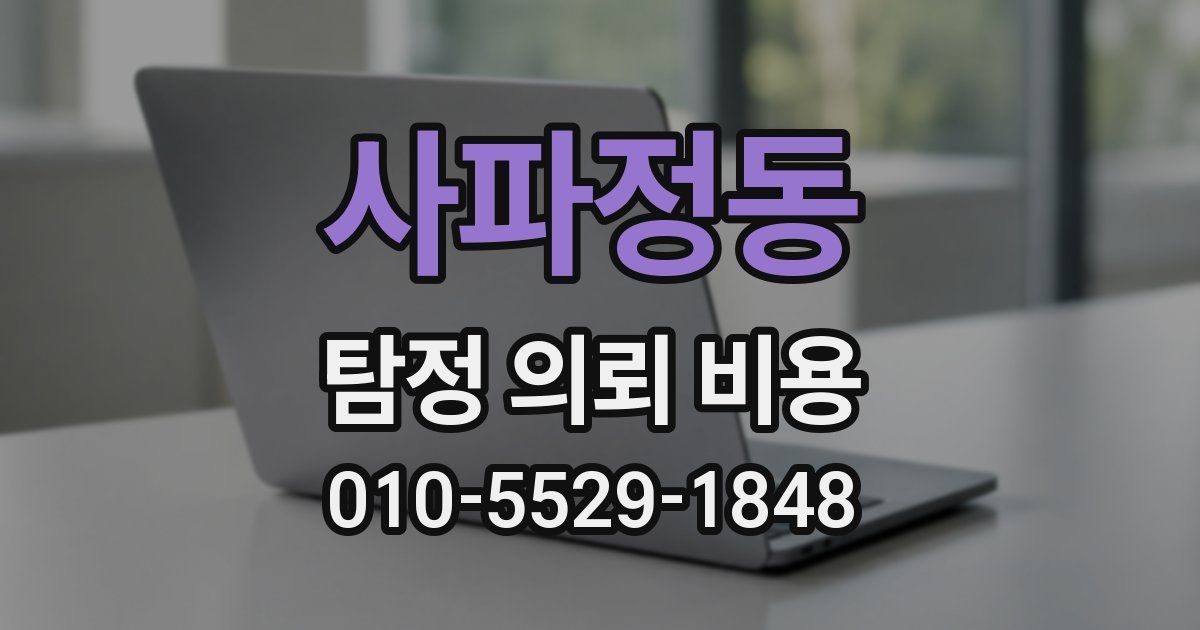 사파정동 탐정 의뢰 비용
