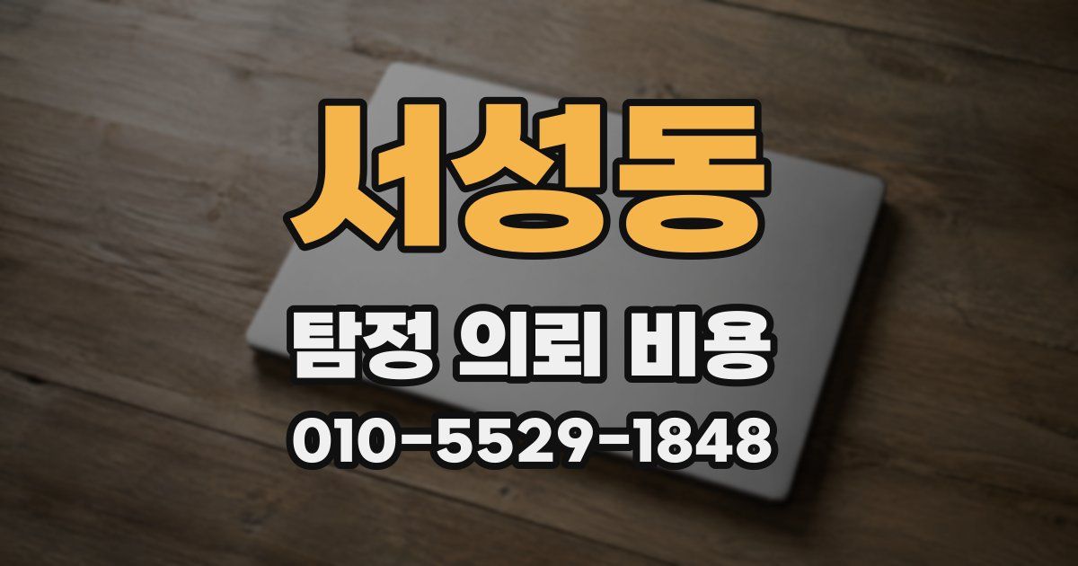 서성동 탐정 의뢰 비용