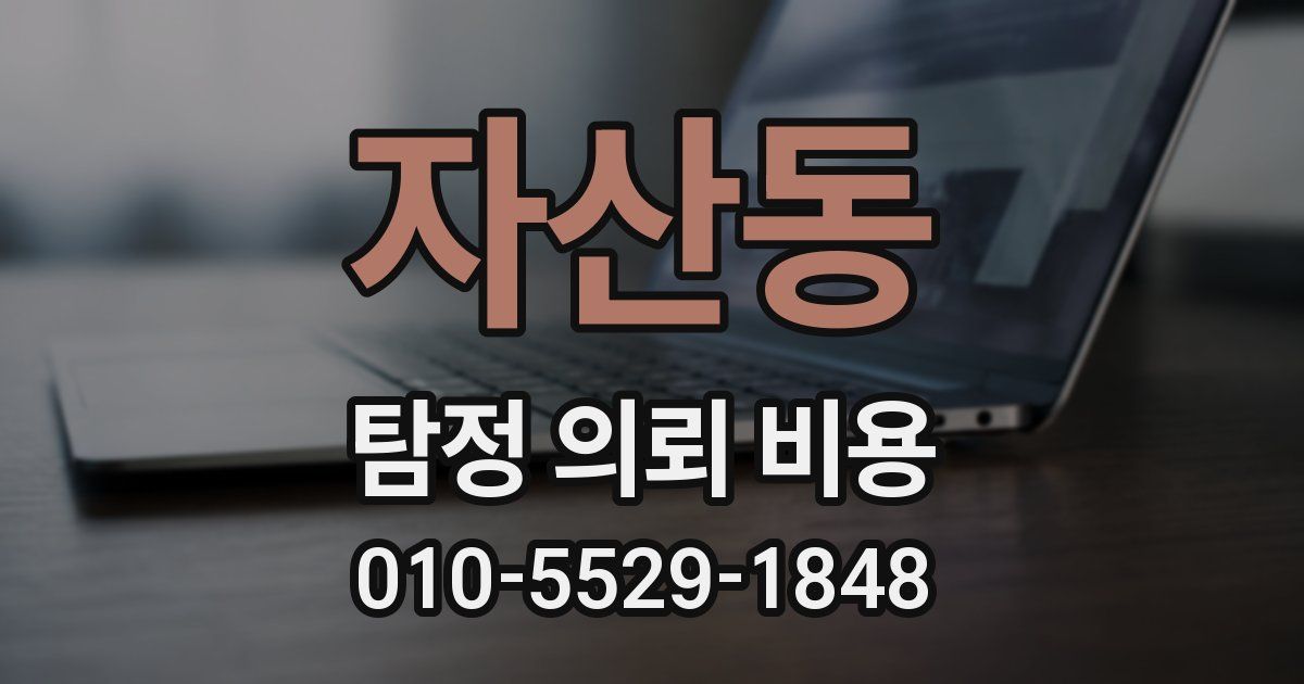 자산동 탐정 의뢰 비용