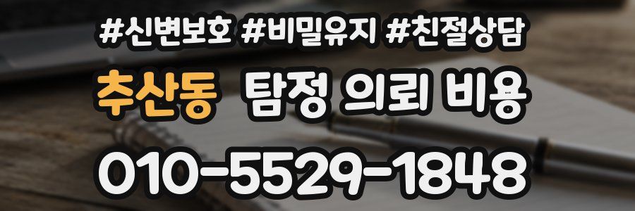추산동 탐정 의뢰 비용