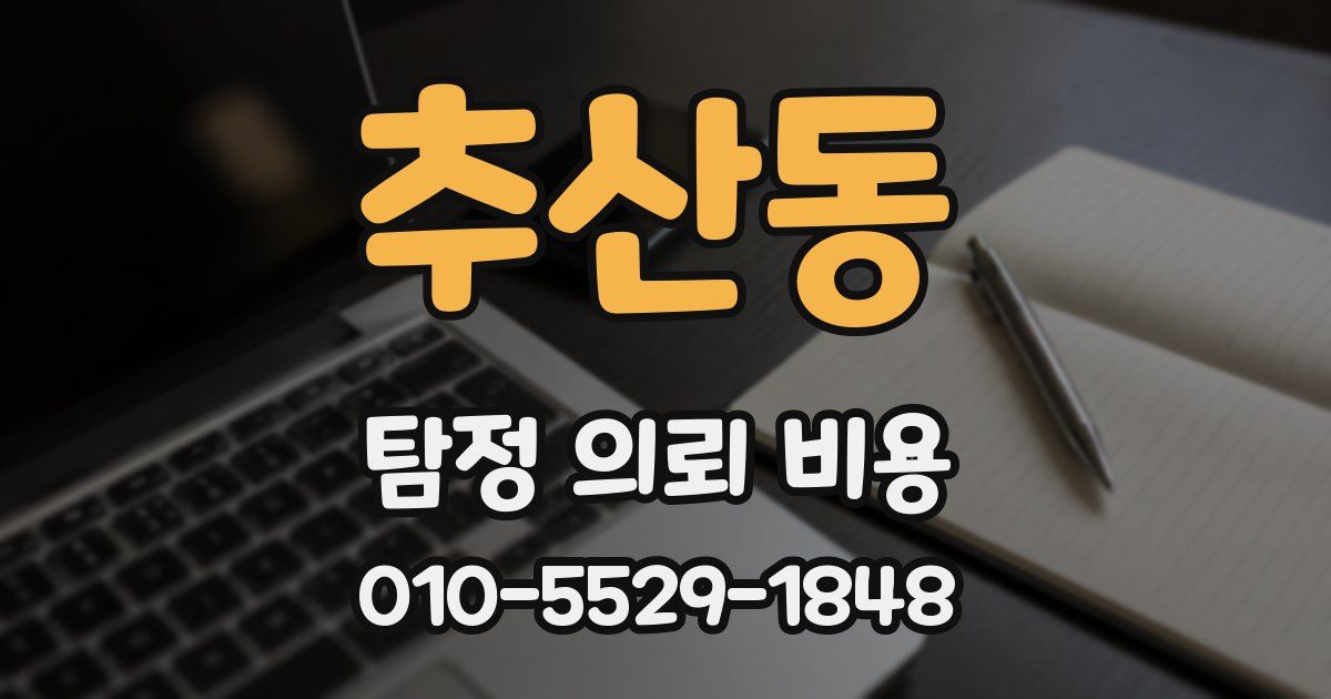 추산동 탐정 의뢰 비용