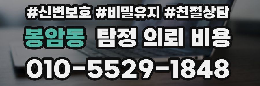 봉암동 탐정 의뢰 비용