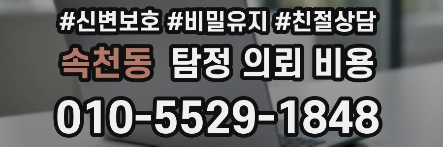 속천동 탐정 의뢰 비용
