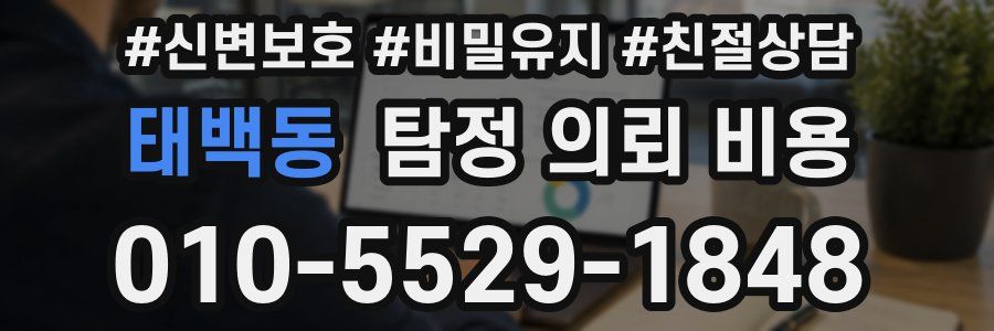 태백동 탐정 의뢰 비용