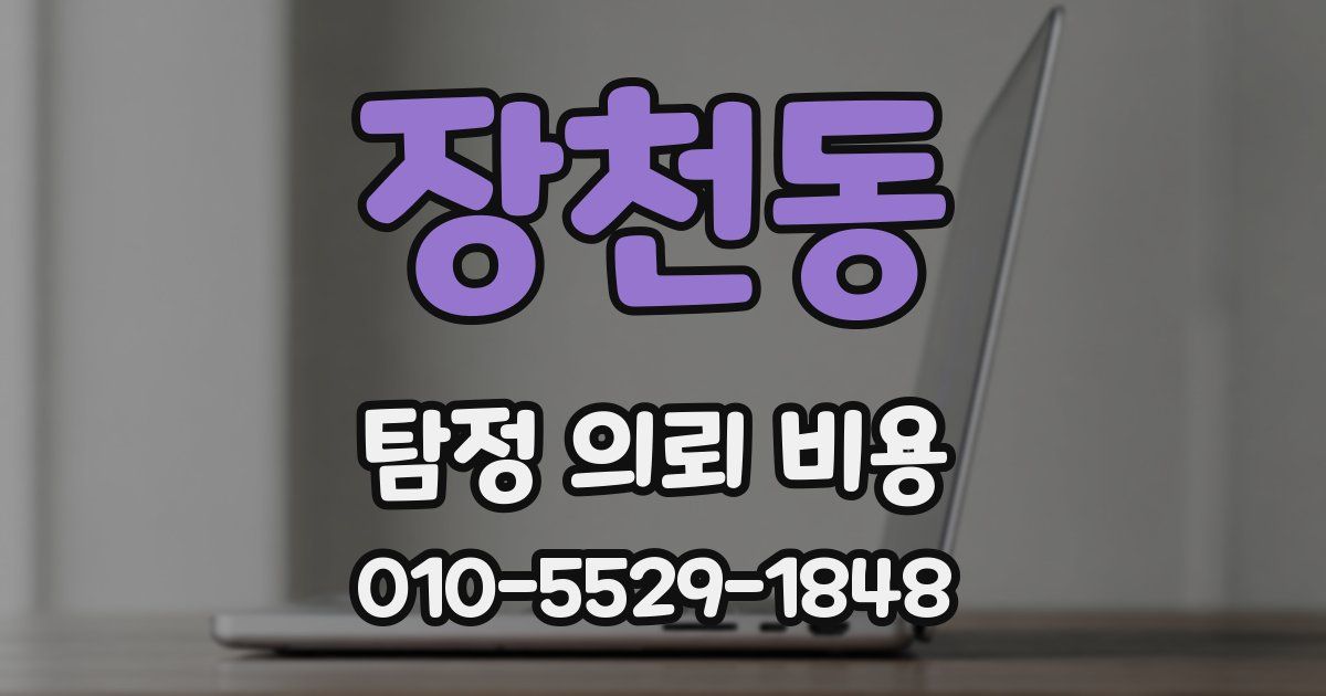 장천동 탐정 의뢰 비용