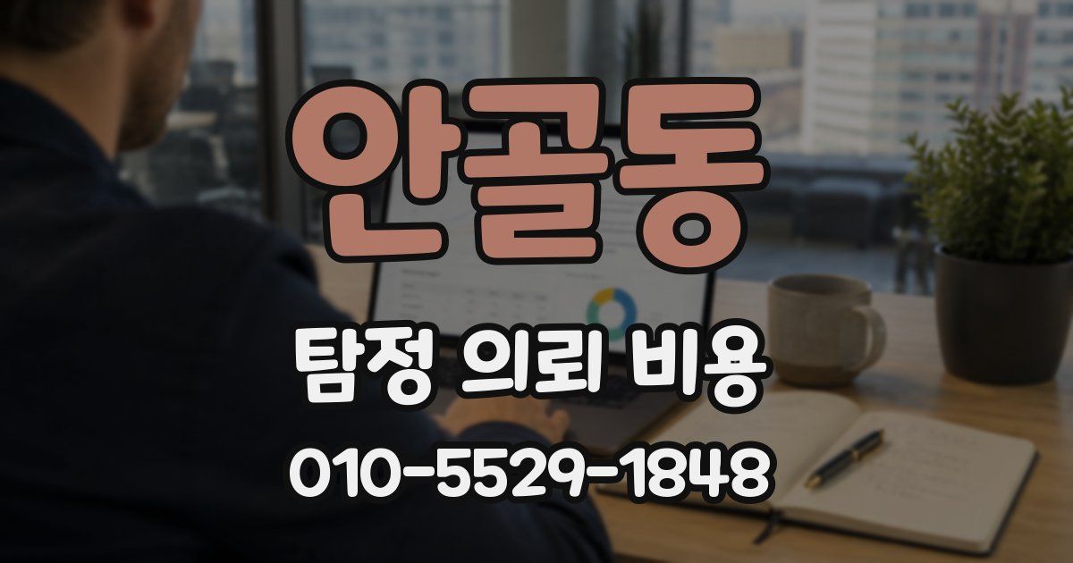 안골동 탐정 의뢰 비용