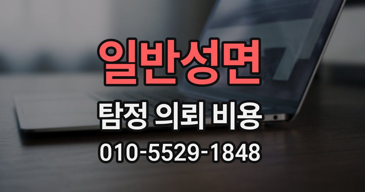 일반성면 탐정 의뢰 비용