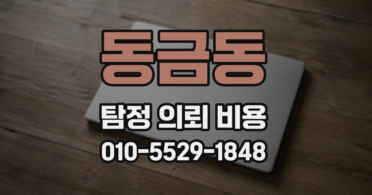 동금동 탐정 의뢰 비용