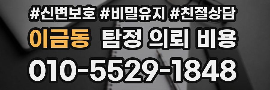 이금동 탐정 의뢰 비용