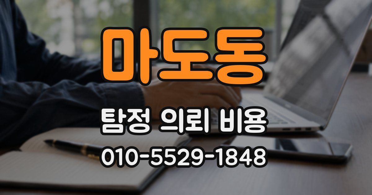 마도동 탐정 의뢰 비용