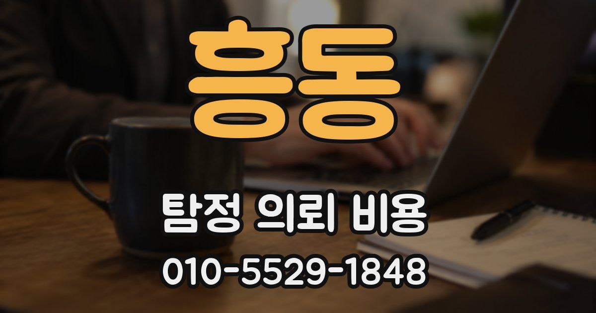 흥동 탐정 의뢰 비용