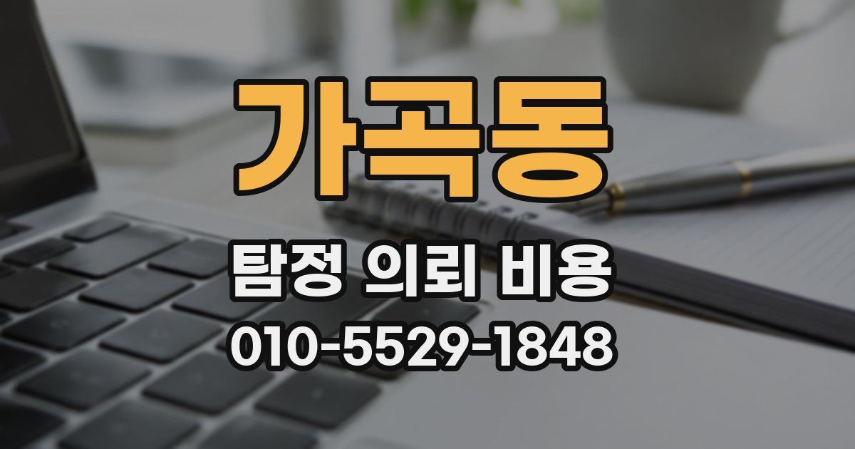 가곡동 탐정 의뢰 비용