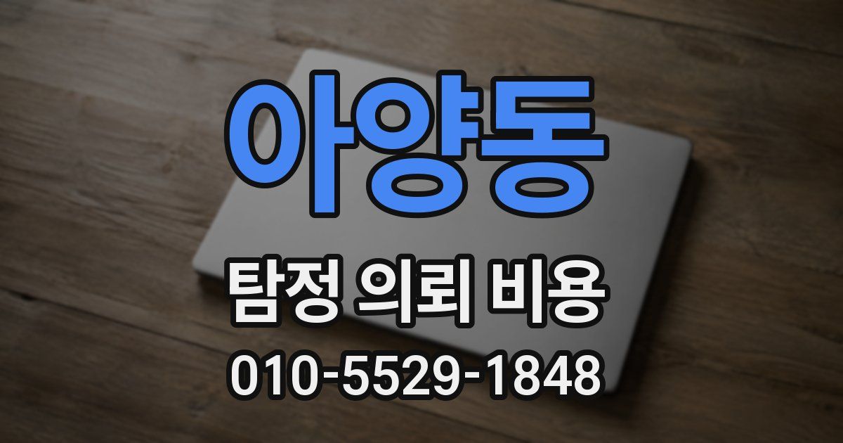 아양동 탐정 의뢰 비용