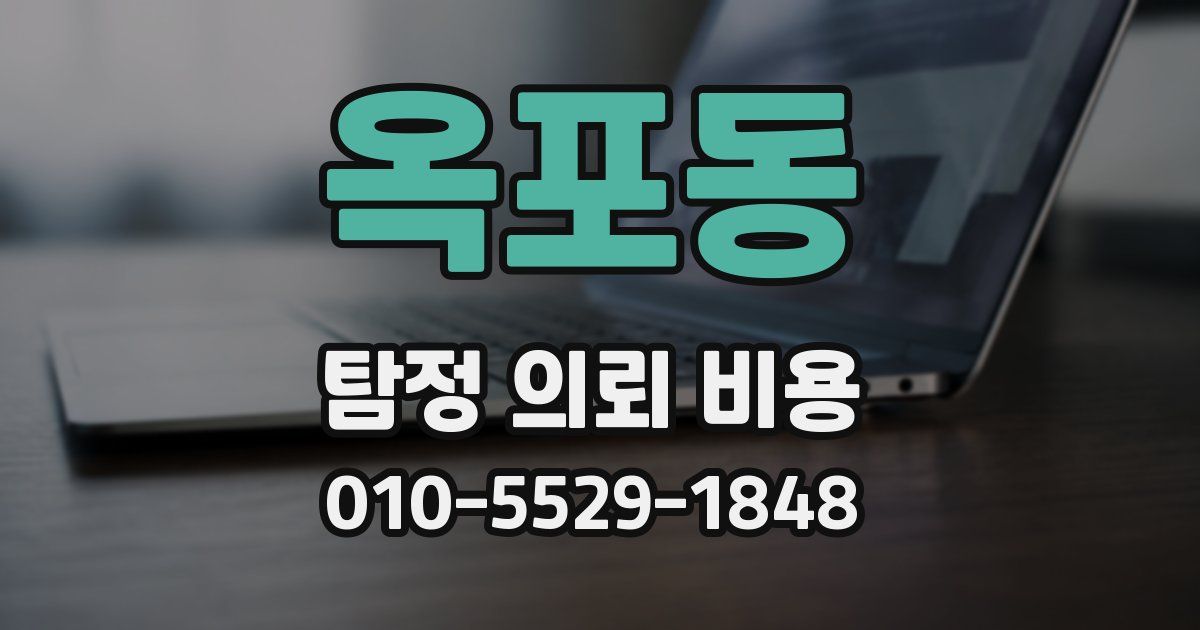 옥포동 탐정 의뢰 비용