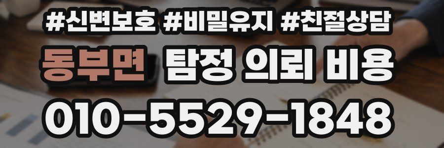 동부면 탐정 의뢰 비용