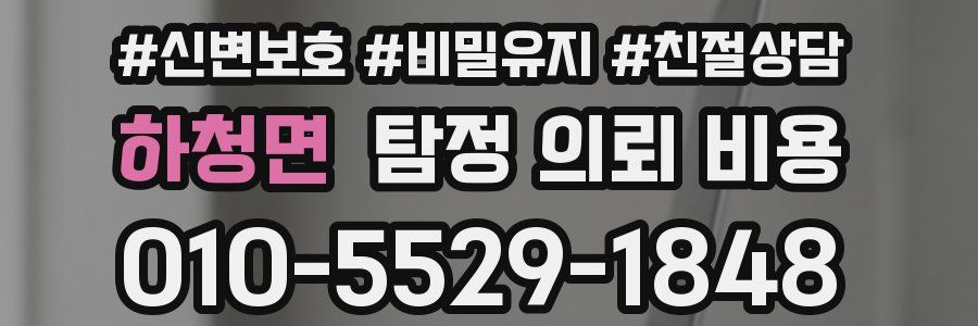 하청면 탐정 의뢰 비용