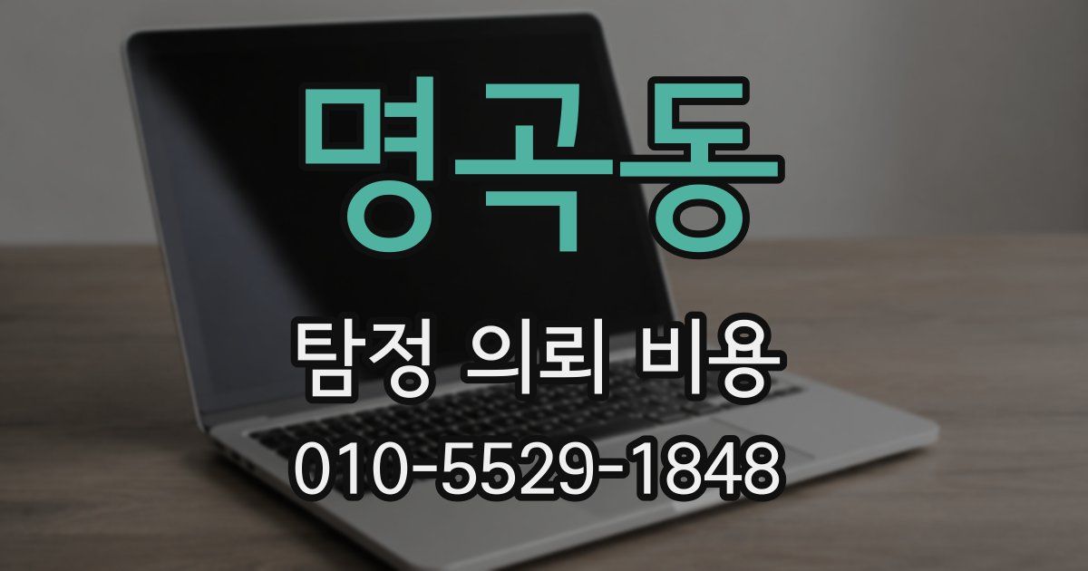 명곡동 탐정 의뢰 비용