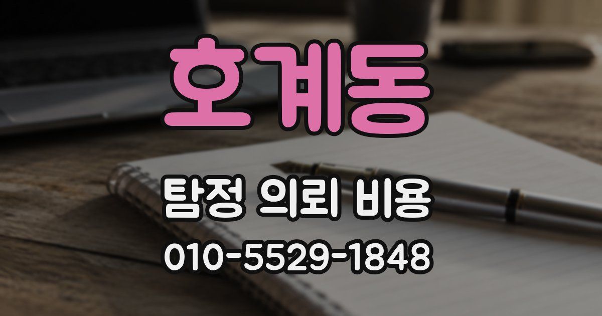 호계동 탐정 의뢰 비용